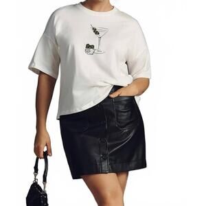 NEW NEVER FULLY DRESSED martini short sleeve tee in white